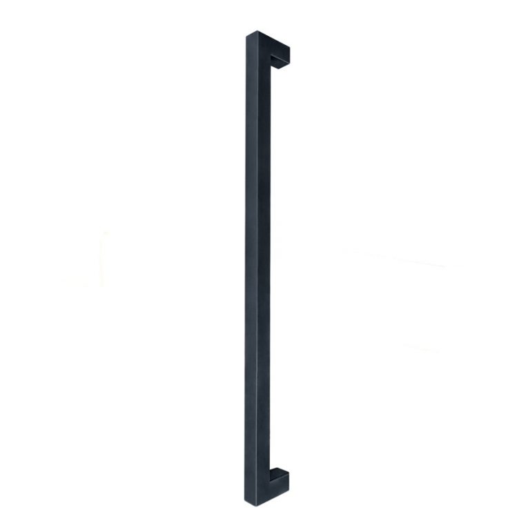 Square Matt Black Entrance Pull Handle - 600mm length